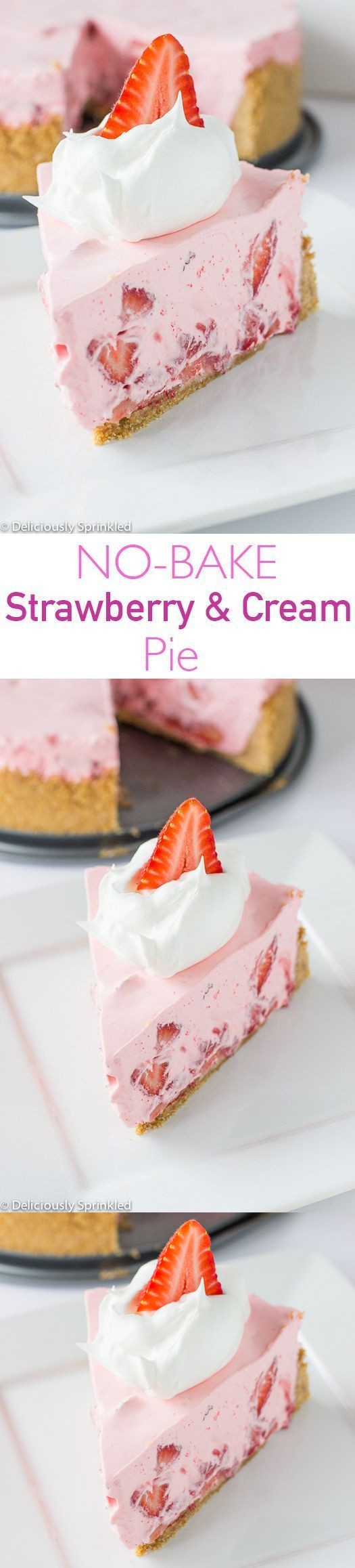 No-Bake Strawberry & Cream Pie