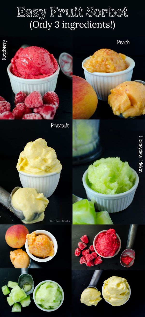 No churn Easy Fruit Sorbet (four flavours plus make your own!