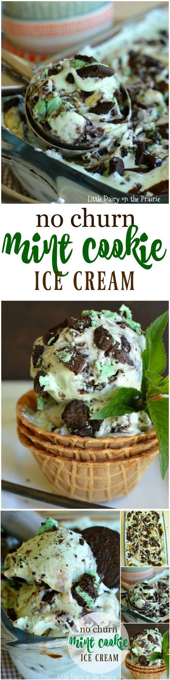 No Churn Mint Cookie Ice Cream