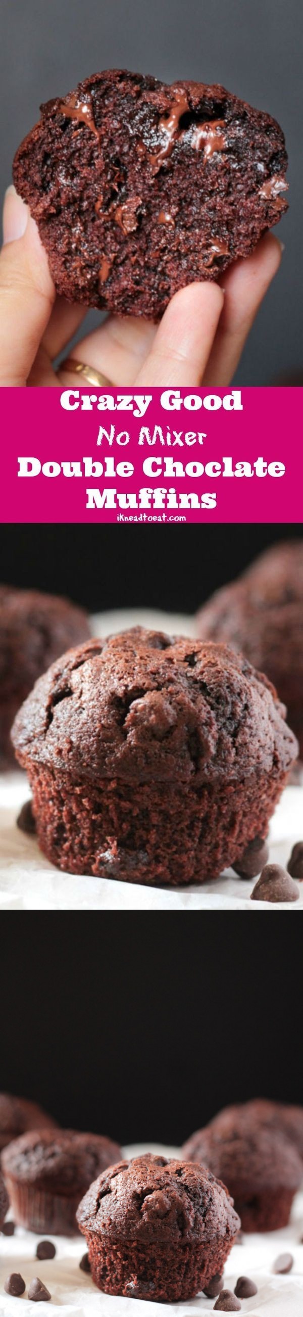 No Mixer Double Chocolate Muffins
