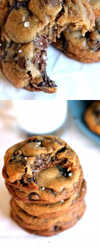 Nutella Stuffed Brown Butter + Sea Salt Chocolate Chip Cookies (The Best Cookies in The World