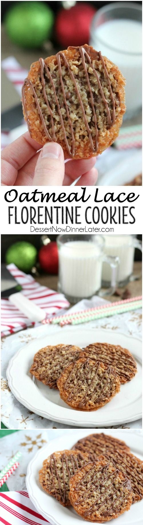 Oatmeal Lace Florentine Cookies