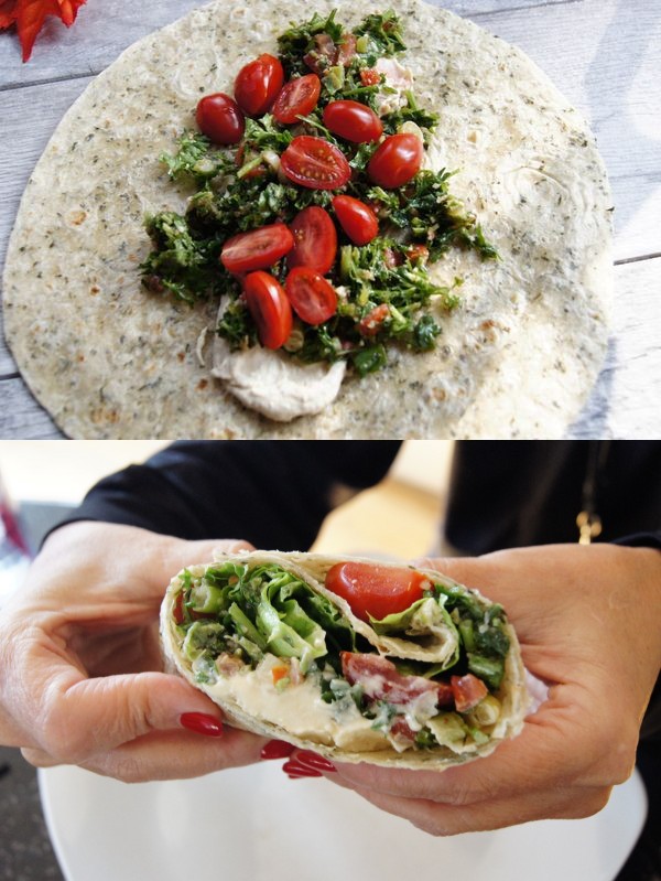 Oil-Free Hummus and Tabbouleh Wrap