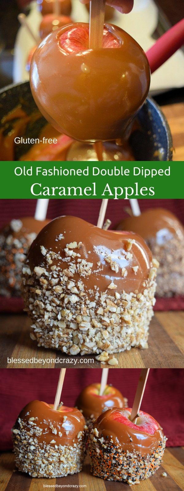 Old Fashioned Double Dipped Caramel Apples