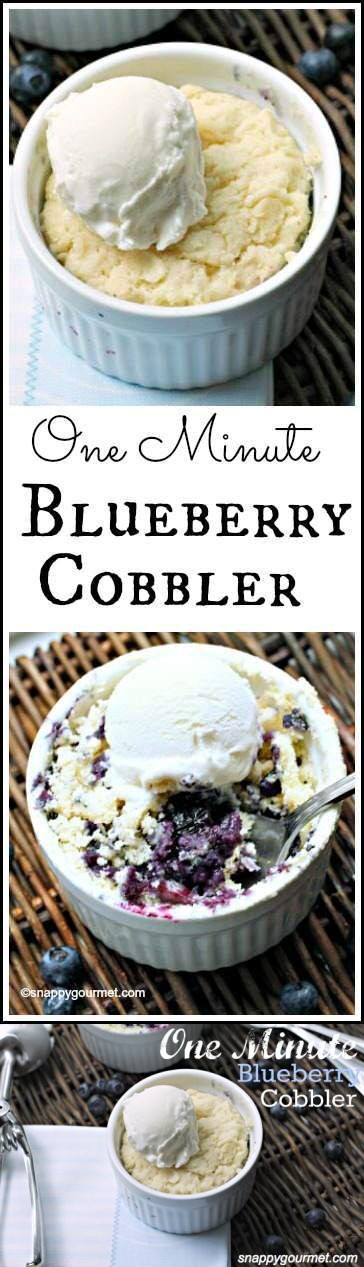 One Minute Blueberry Cobbler