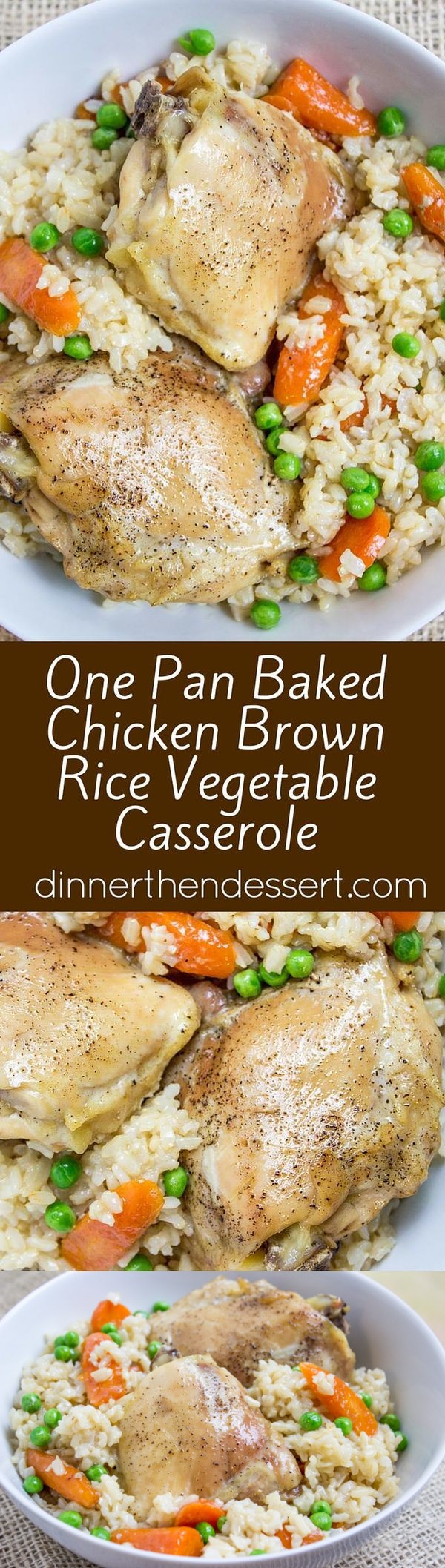 One Pan Baked Chicken & Brown Rice Vegetable Casserole