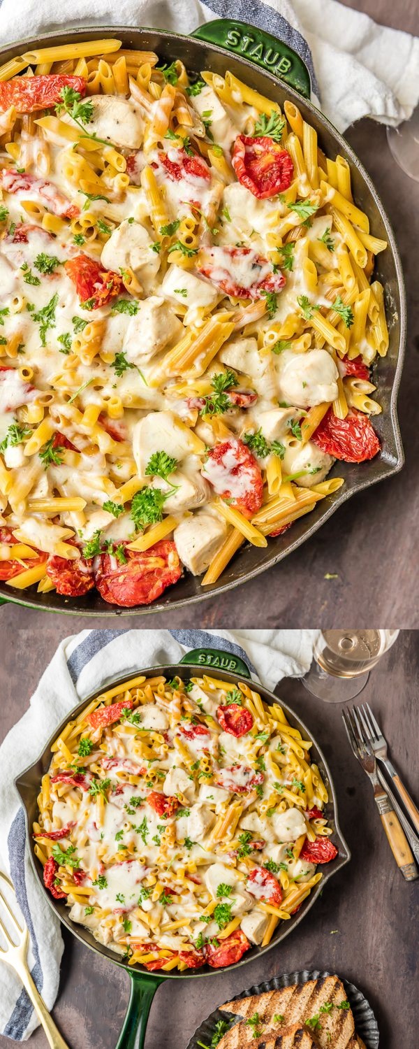 One Pot Chicken Alfredo Skillet