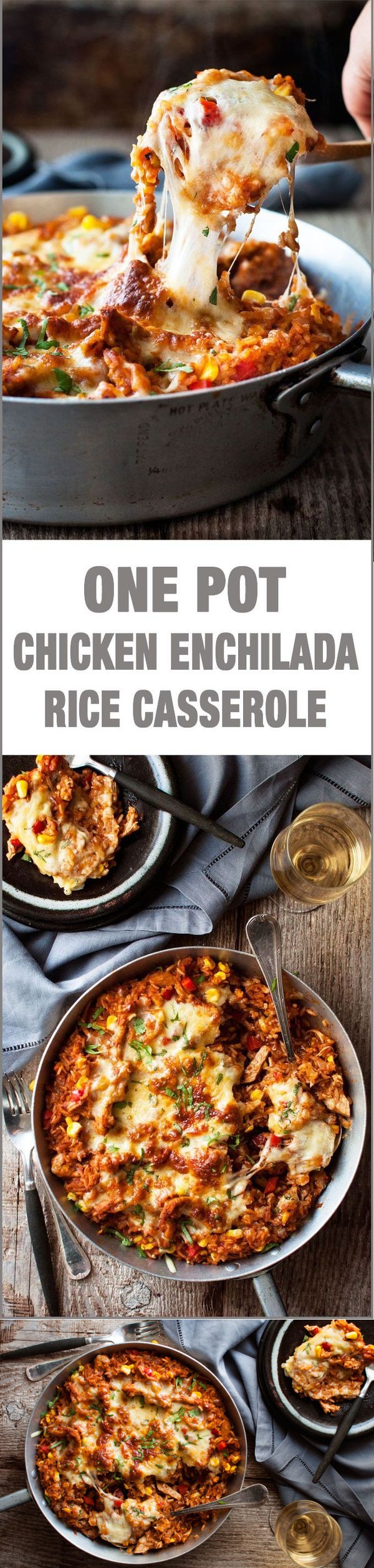 One Pot Chicken Enchilada Rice Casserole