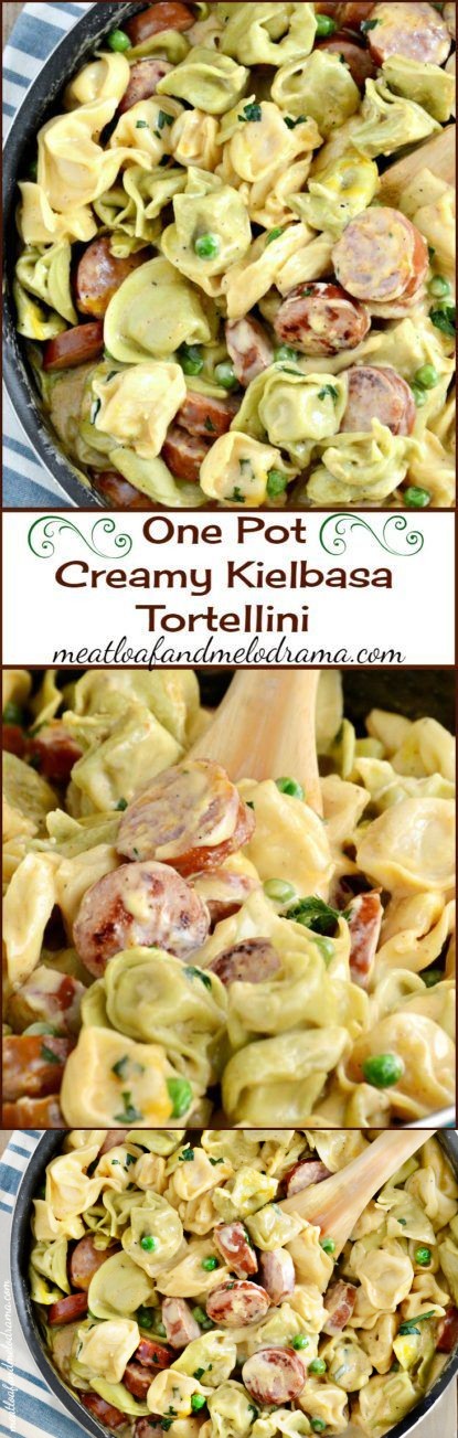 One Pot Creamy Kielbasa Tortellini