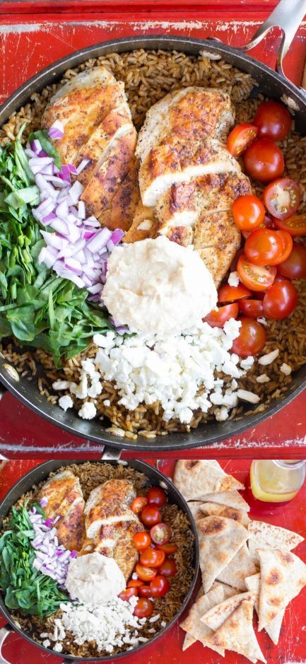 One Pot Greek Chicken and Rice