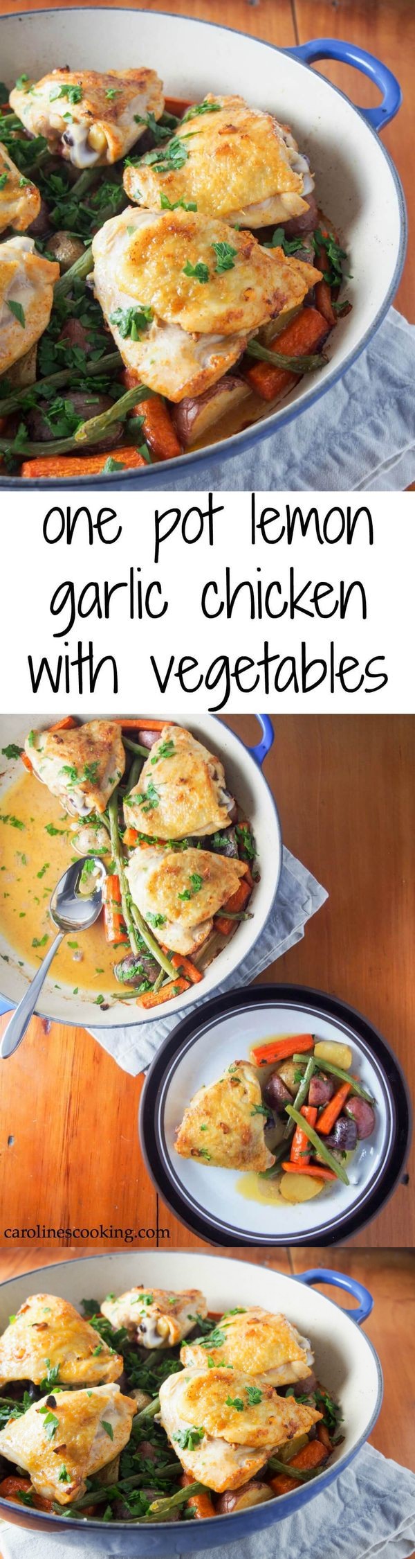 One pot lemon garlic chicken with vegetables