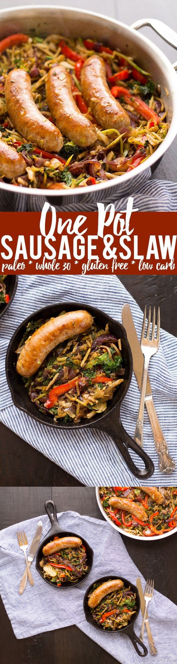 One Pot Paleo Sausage and Slaw Skillet