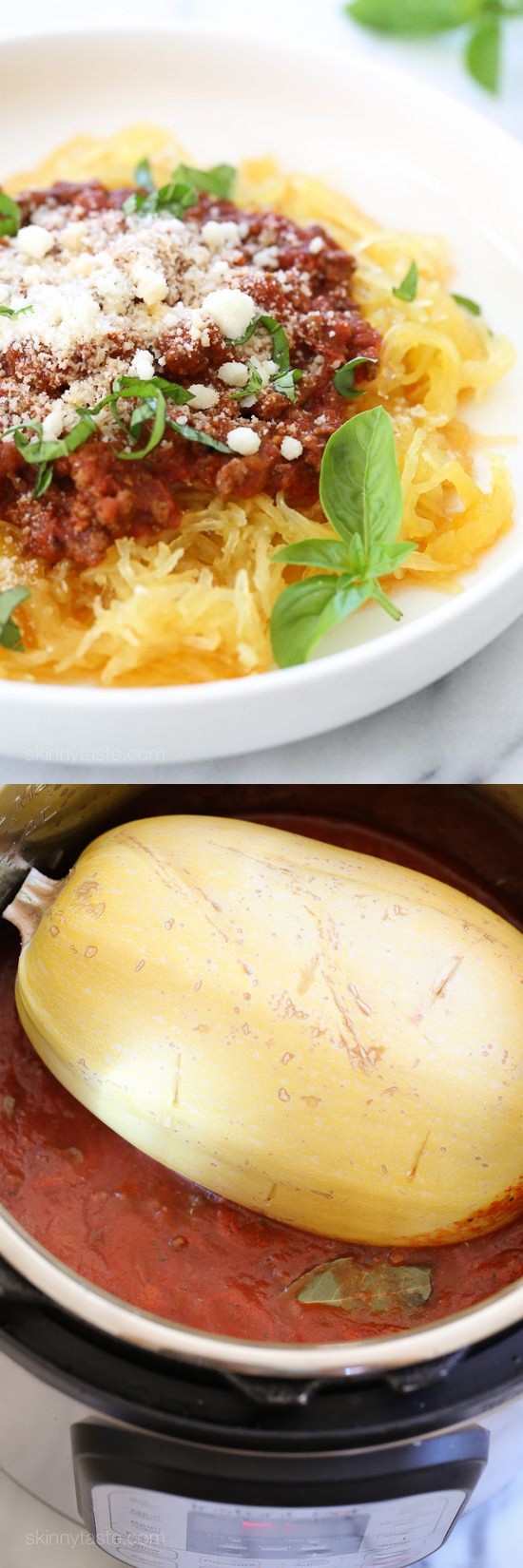 One-Pot Spaghetti Squash and Meat Sauce (Pressure Cooker and Slow Cooker