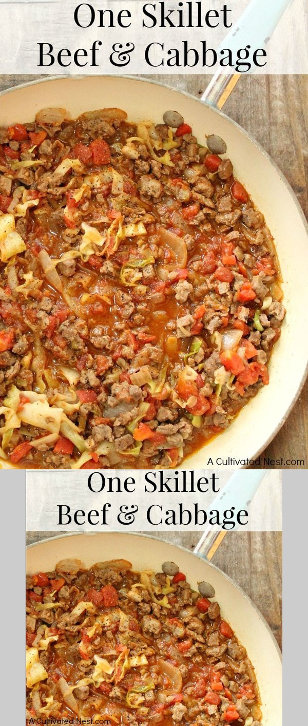 One Skillet Beef and Cabbage