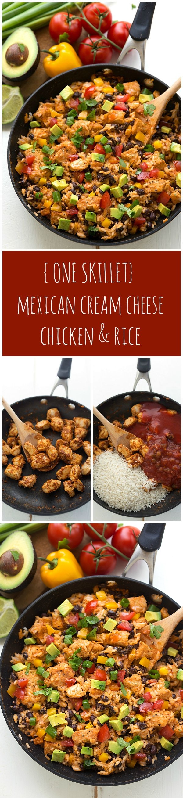 (One Skillet Cream Cheese Mexican Chicken & Rice