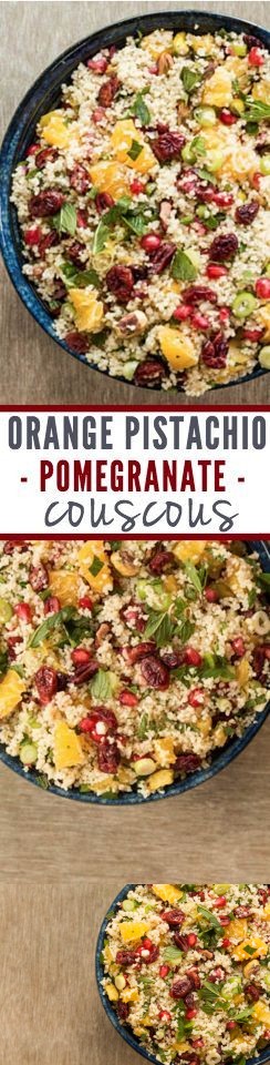 Orange Pistachio Pomegranate Couscous Salad