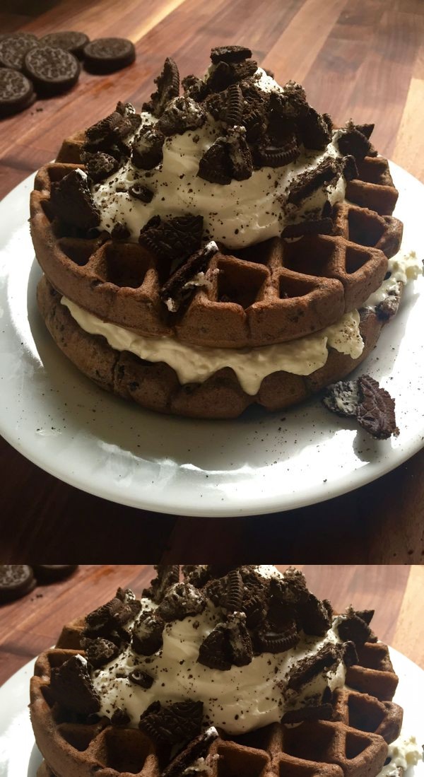 Oreo Cheesecake Waffles