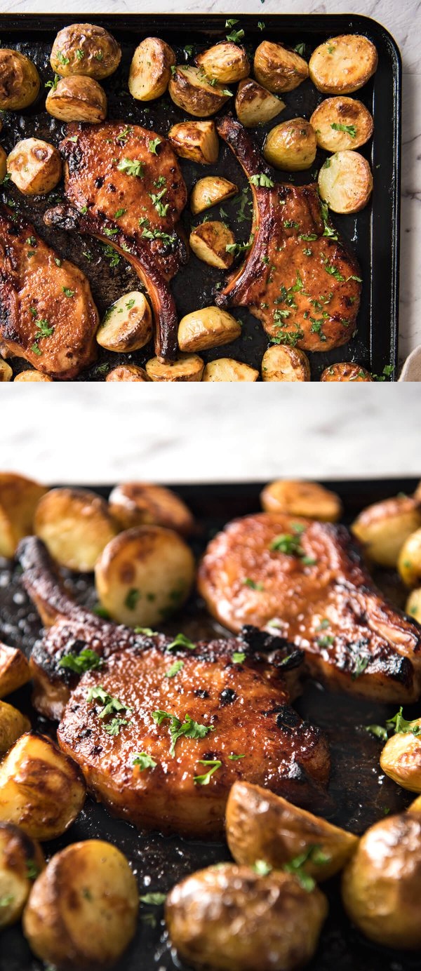 Oven Baked Pork Chops with Potatoes