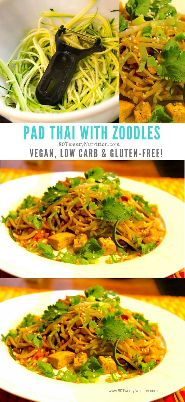 Pad Thai with Zoodles - Low Carb, Vegan and Paleo