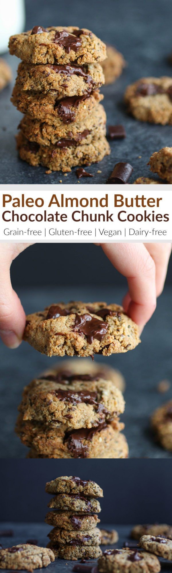 Paleo Almond Butter Chocolate Chunk Cookies