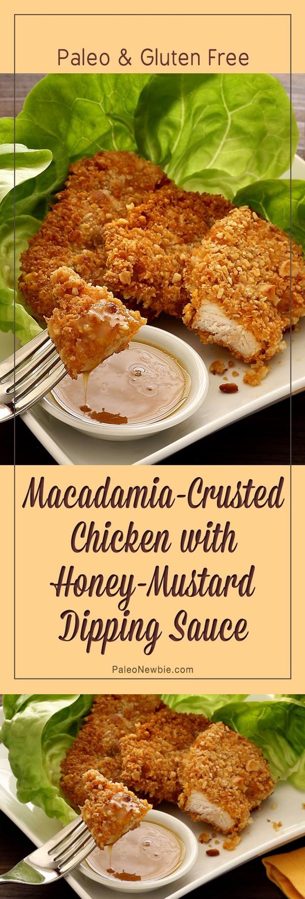 Paleo Macadamia-Crusted Chicken with Honey-Mustard Sauce