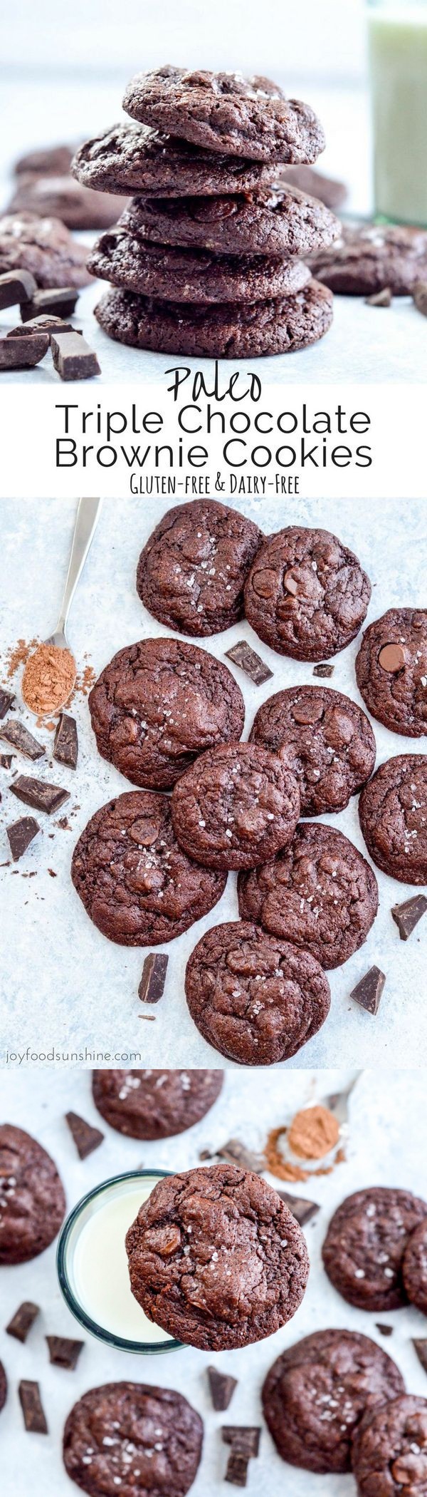 Paleo Triple Chocolate Brownie Cookies