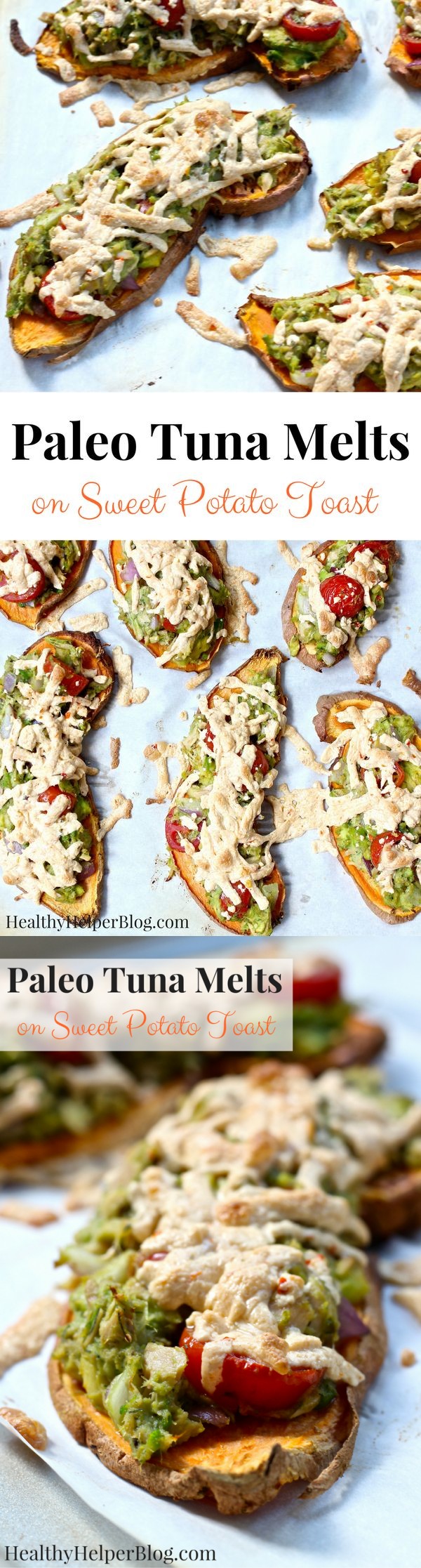 Paleo Tuna Melts on Sweet Potato Toast