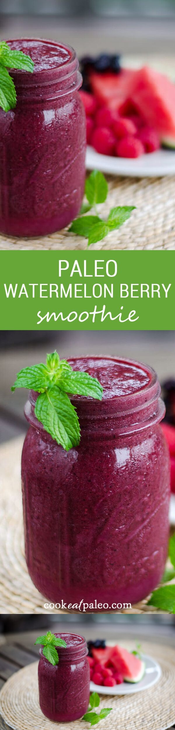 Paleo Watermelon Berry Smoothie