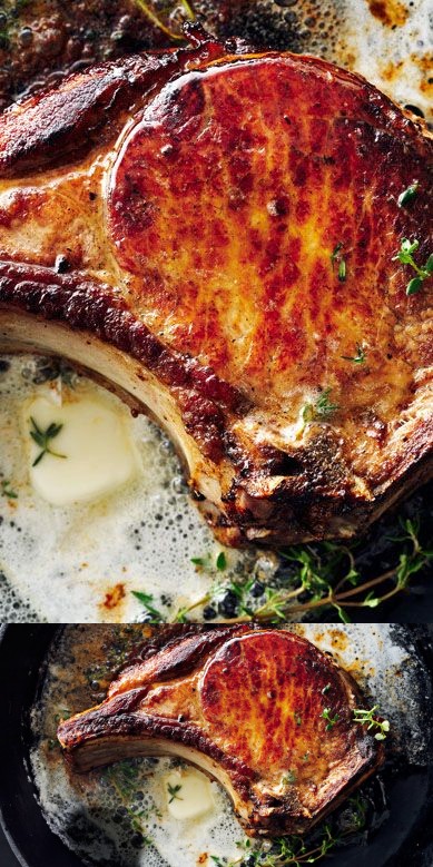 Pan-Roasted Brined Pork Chop