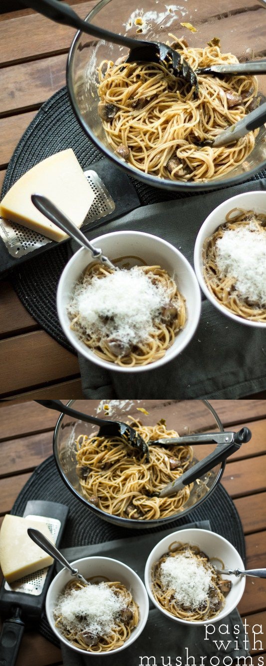 Pasta with Mushrooms and Cream Sauce