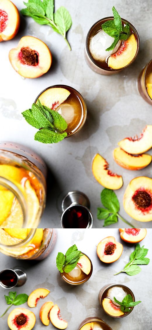 Peach Sun Tea and Bourbon Cocktail