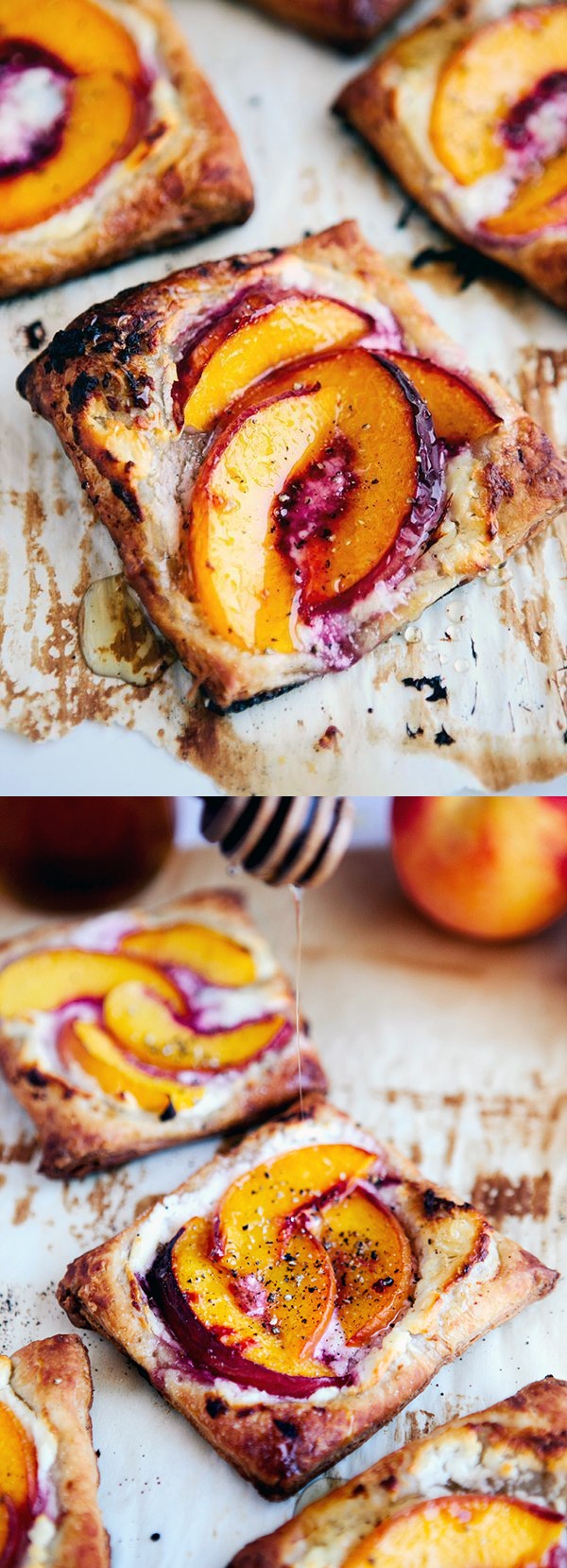 Peach Tarts with Goat Cheese & Honey