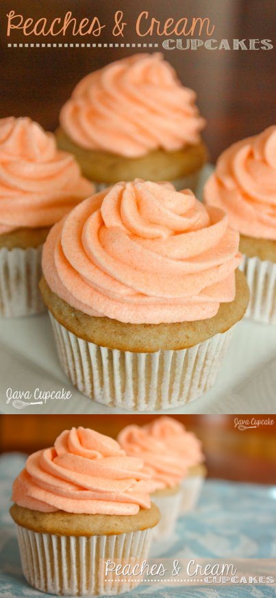 Peaches ‘n Cream Cupcakes – Guest Post from Java Cupcake
