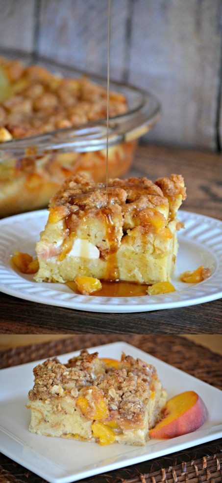 Peaches and Cream Baked French Toast