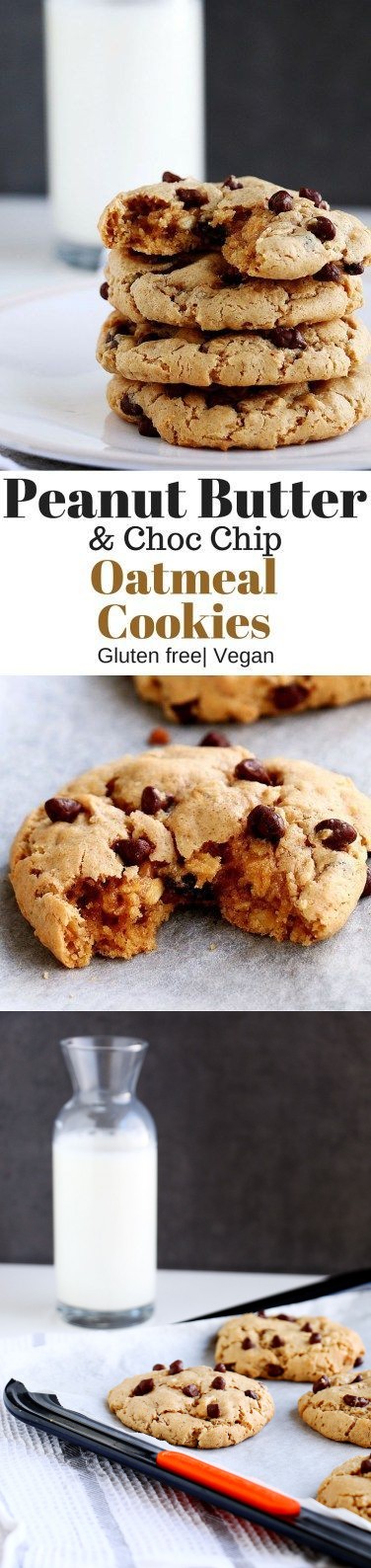 Peanut Butter & Choc Chip Oatmeal Cookies