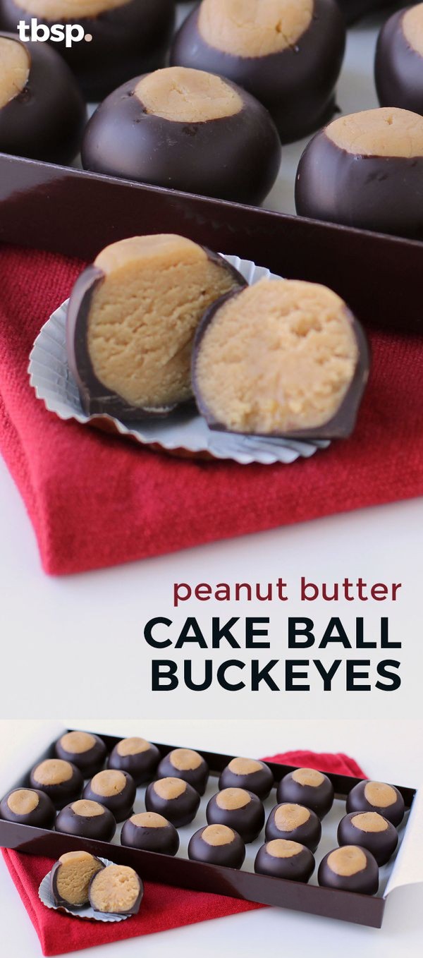 Peanut Butter Cake Ball Buckeyes