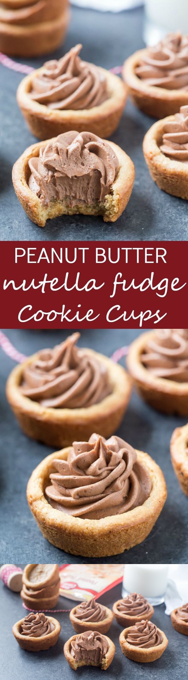 Peanut Butter Nutella Fudge Cookie Cups