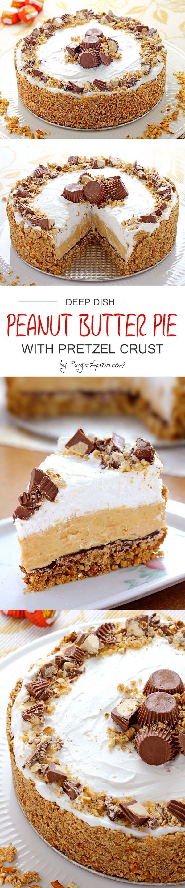 Peanut Butter Pie with Pretzel Crust