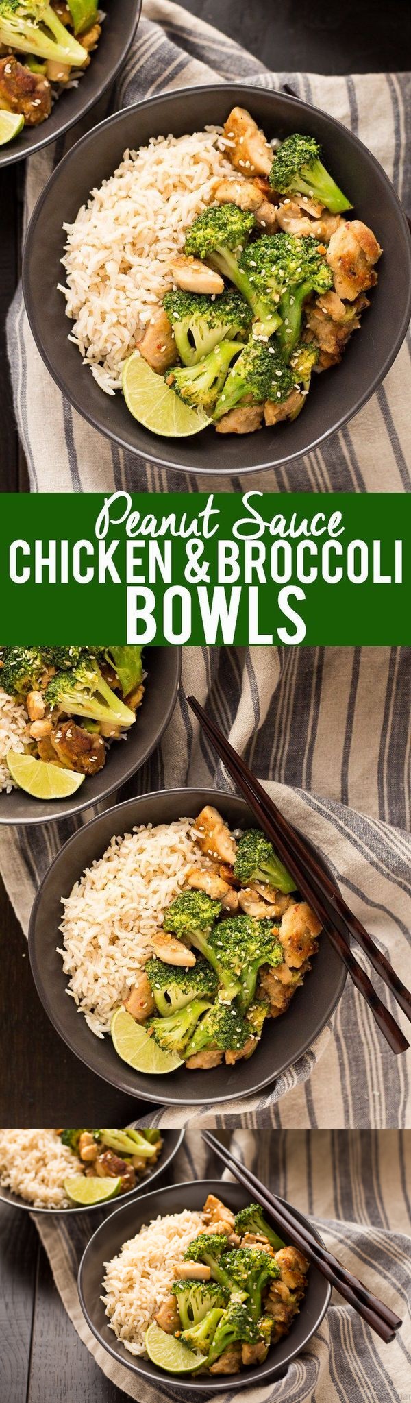 Peanut Sauce Chicken and Broccoli Bowls