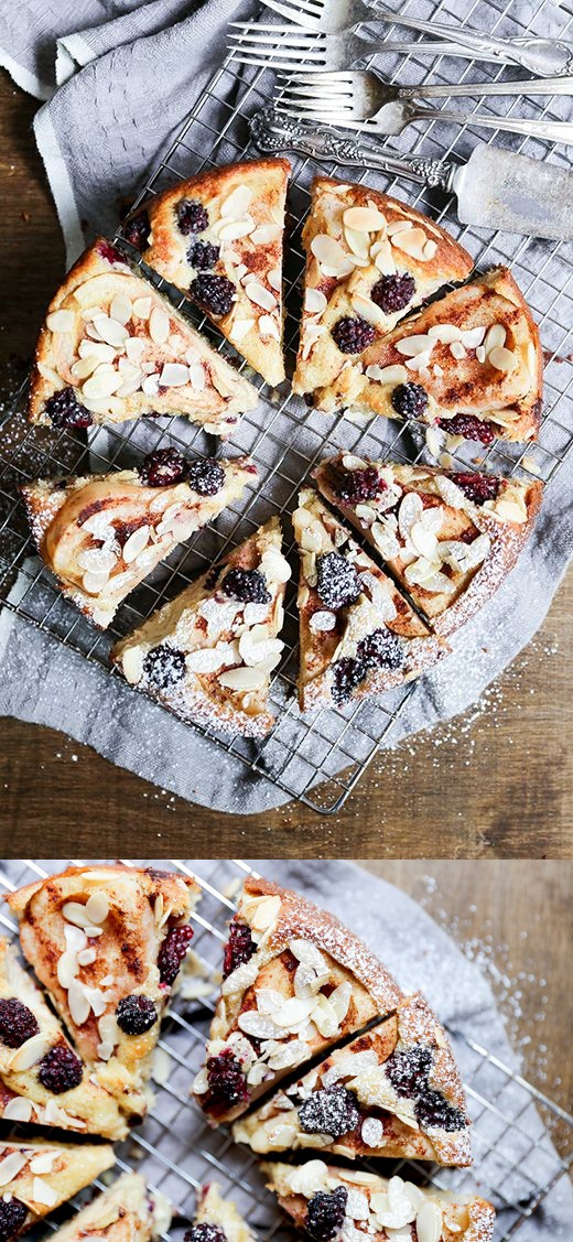 Pear and Blackberry Almond Cake