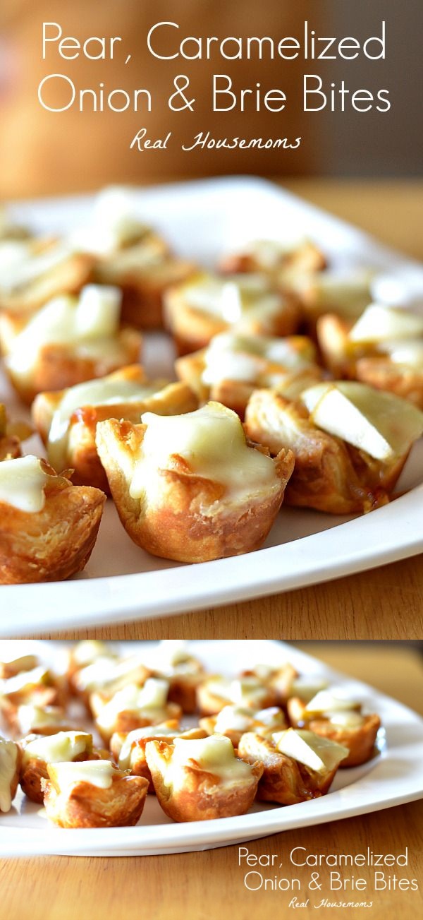 Pear Caramelized Onion and Brie Bites