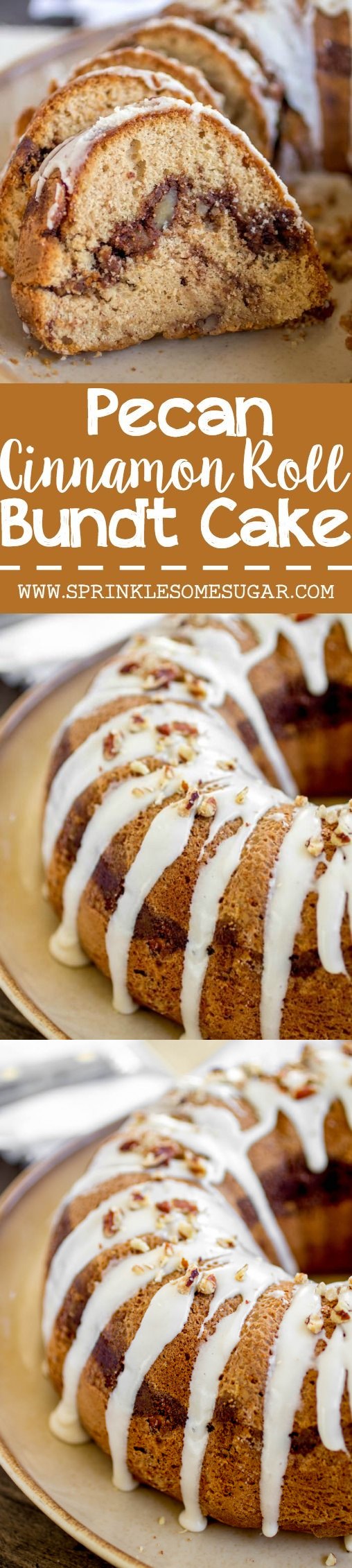 Pecan Cinnamon Roll Bundt Cake