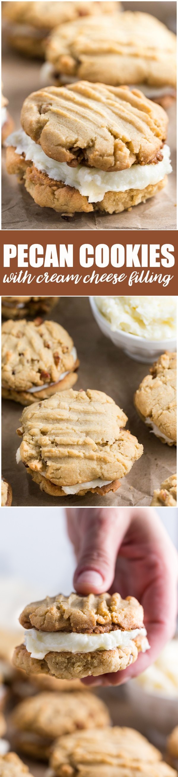 Pecan Cookies with Cream Cheese Filling