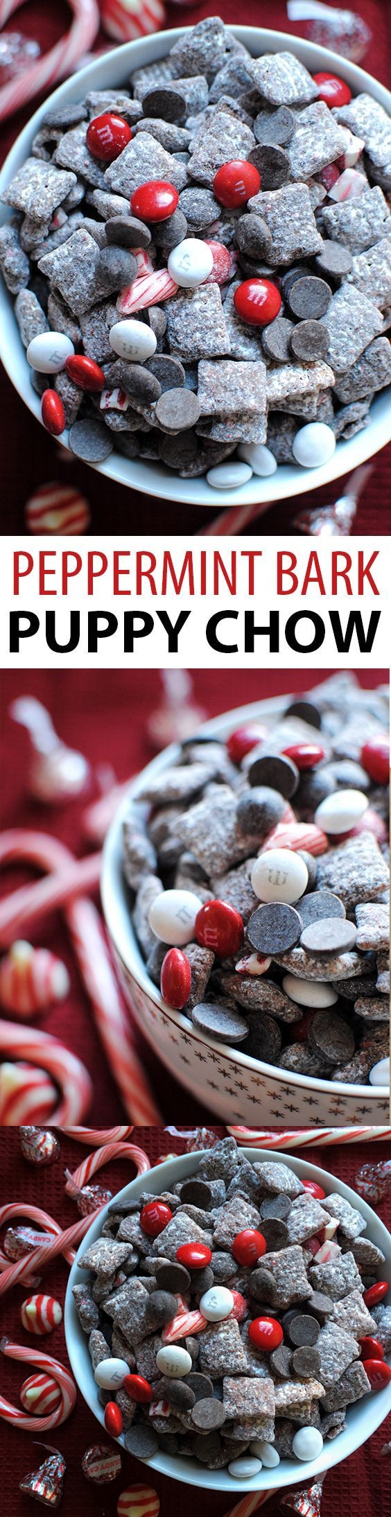 Peppermint Bark Puppy Chow (Muddy Buddies