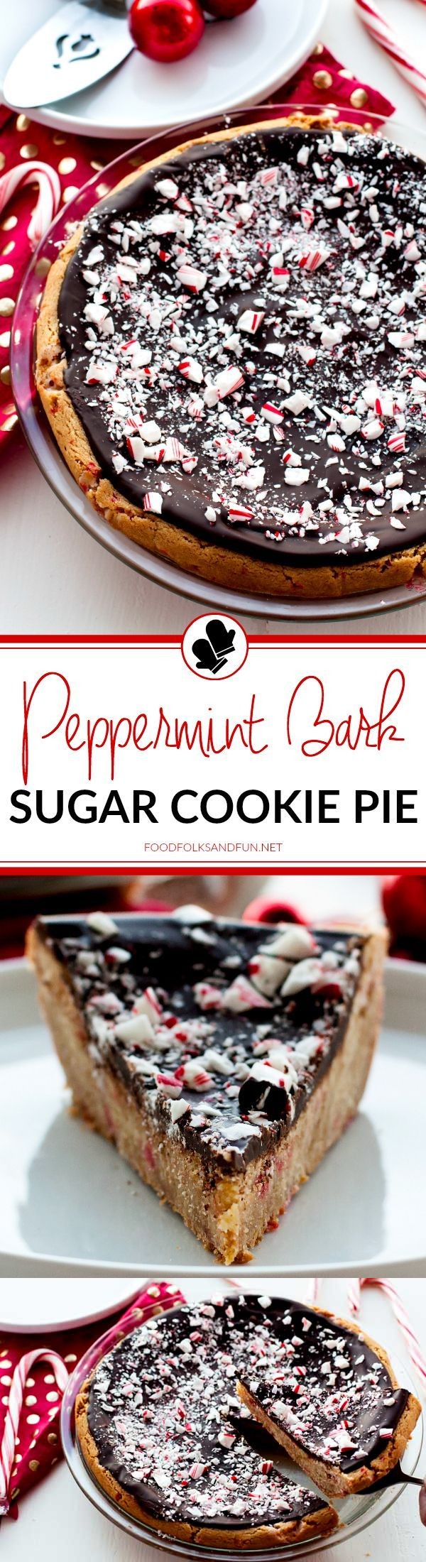 Peppermint Bark Sugar Cookie Pie