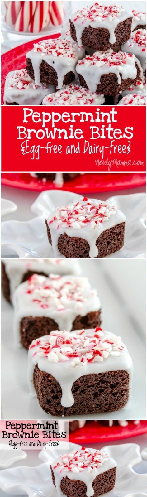 Peppermint Brownie Bites (Egg-free and Dairy-Free