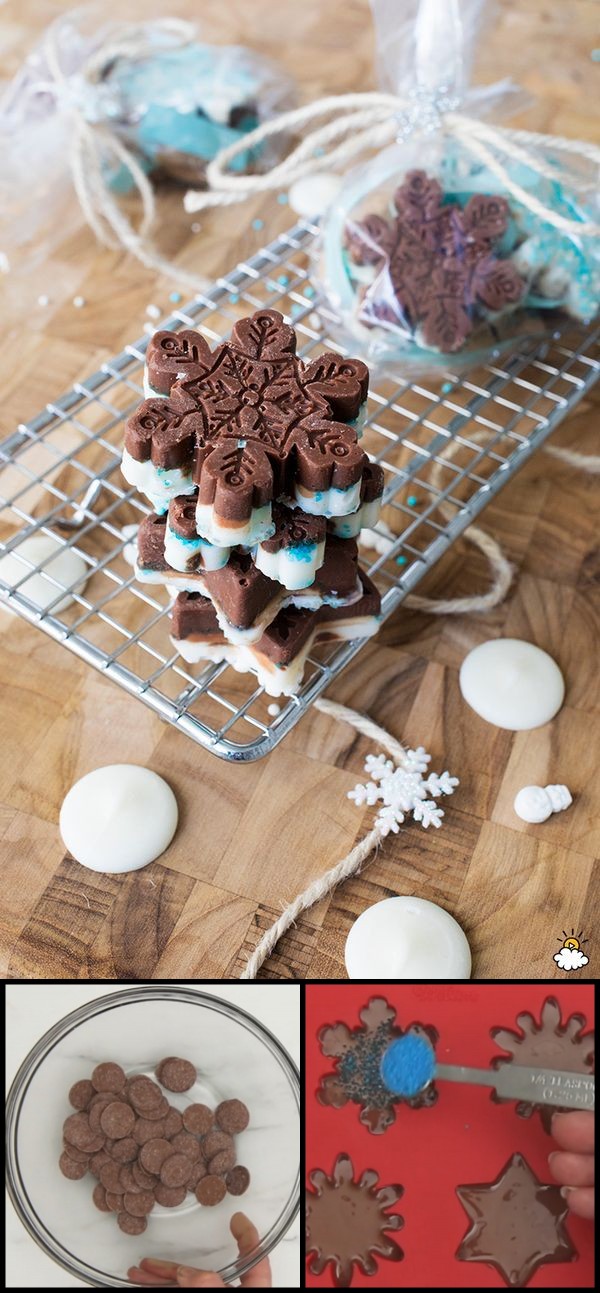 Peppermint Chocolate Snowflakes