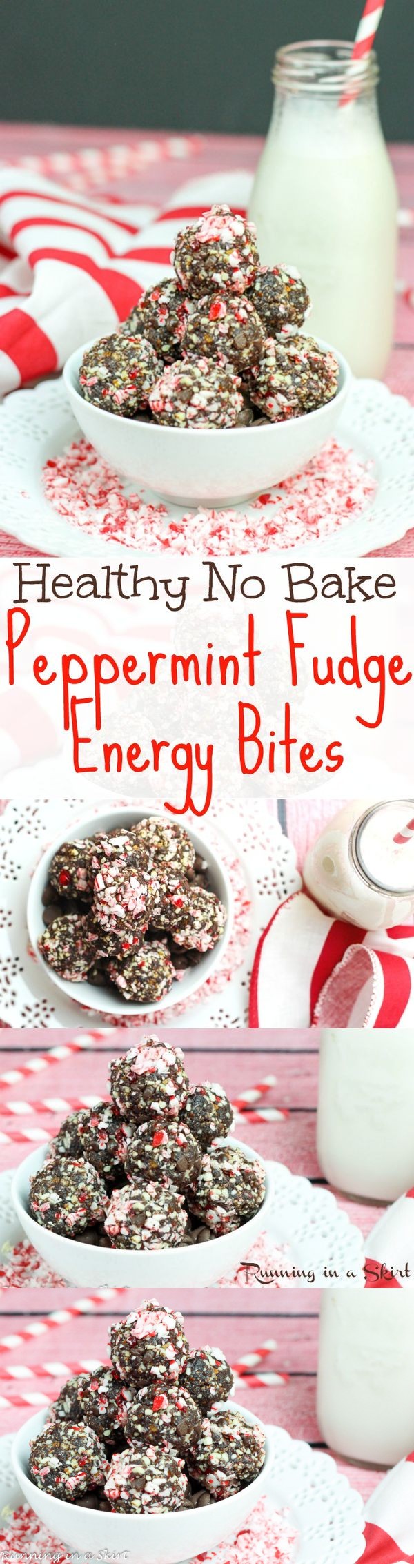 Peppermint Fudge No Bake Energy Bites