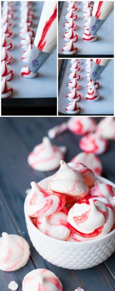 Peppermint Meringue Kisses