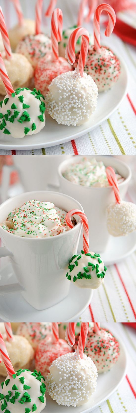 Peppermint Rice Krispies Treats Snowballs